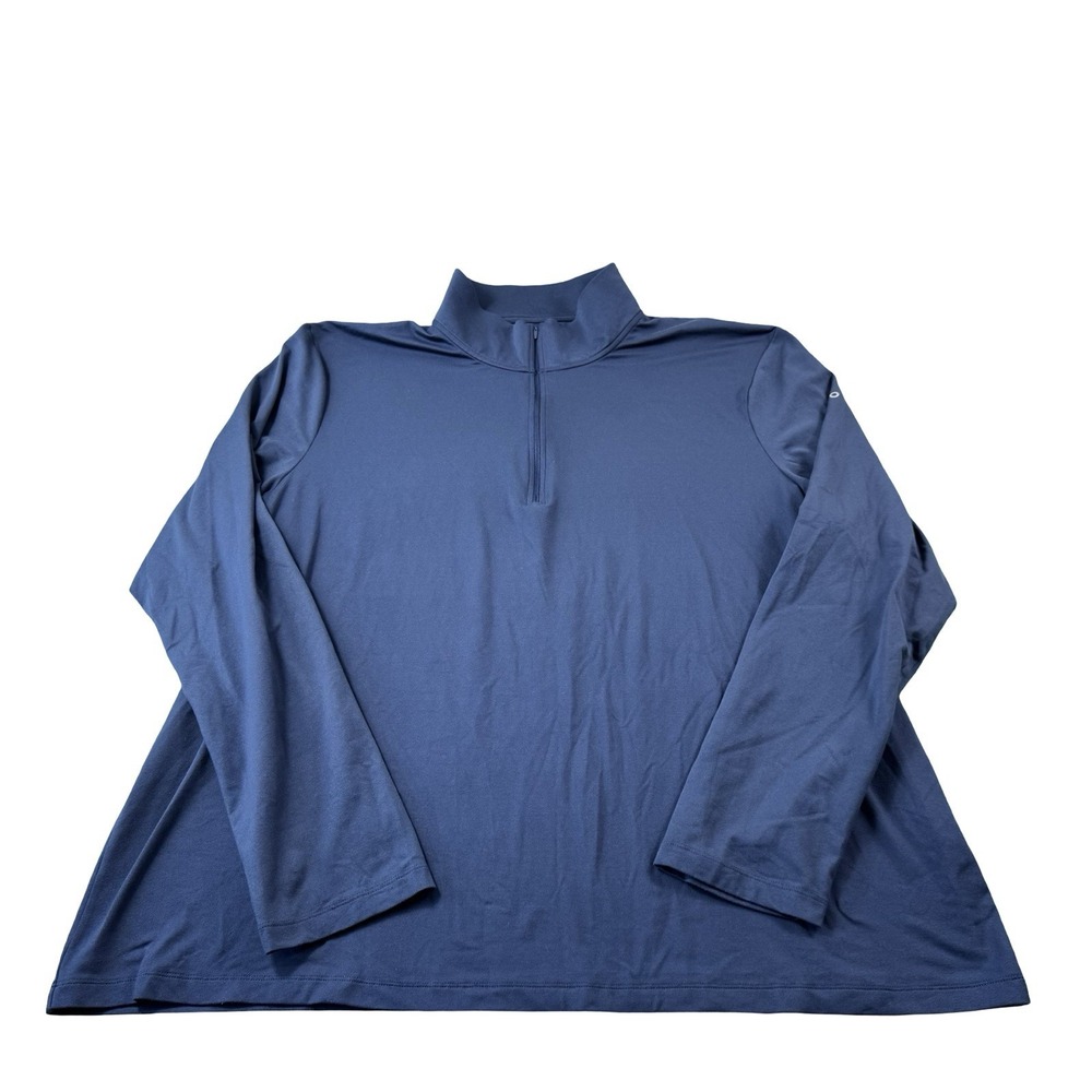 Alo Yoga Blue 1/4 Zip Performance Mens Pullover Sweater 2XL XXL RN 87370